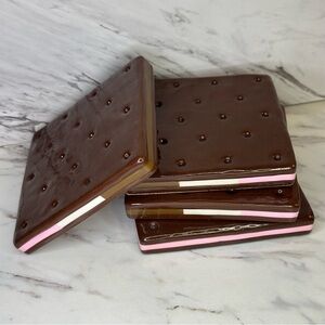 Ice Cream Sandwich Coaster Set – Platform Coasters – Brown & White – Handmade
